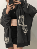 Stetnode Patchwork Oversized Zip Up Hoodie