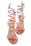 Stetnode Fantasy Multi Color Around The Ankle Coil Heels - Pink