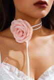 Stetnode Satin Flower Choker Necklace