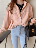 Stetnode Pleated Oversized Long Sleeve Blouse