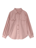 Stetnode Pleated Oversized Long Sleeve Blouse