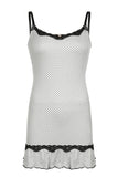 Stetnode Polka Dot Lace-Trim Slip Dress