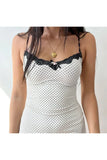 Stetnode Polka Dot Lace-Trim Slip Dress