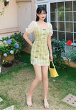 Stetnode Princesscore Grass Puff Sleeve Dress