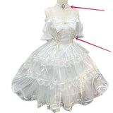 Stetnode Crystalline Eclair Frosting Fairycore Princesscore Dress with Petticoat Skirt Bottoms Set