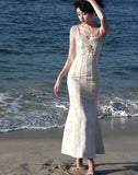 Stetnode Mermaid Duchess of Pearls Fairycore Princesscore Cottagecore Dress