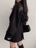 Stetnode Puff Sleeve Belted Woolen Coat