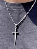 Stetnode Punk Skeleton Dagger Pendant Necklace