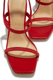 Stetnode  Slingback Block High Heels - Red