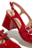 Stetnode Ellie Block Mid Heels - Red