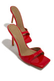 Stetnode Nellie Mid Heel Mules - Red