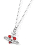 Stetnode Rhinestone Cross Heart Pendant Necklace