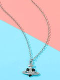 Stetnode Rhinestone Cross Heart Pendant Necklace