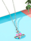 Stetnode Rhinestone Cross Heart Pendant Necklace