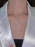 Stetnode Rhinestone Cross Pendant Necklace