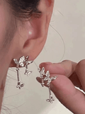 Stetnode Rhinestone Dainty Butterfly Earrings