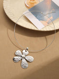 Stetnode Silver Big Flower Pendant Necklace