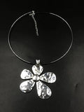 Stetnode Silver Big Flower Pendant Necklace