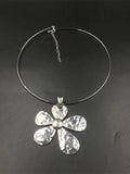 Stetnode Silver Big Flower Pendant Necklace