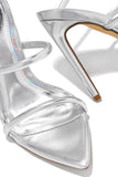 Stetnode Nathalie Around The Ankle Coil High Heels - Silver