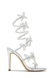 Stetnode Fantasy Butterfly Embellished Coil Heels - Silver