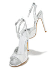 Stetnode Vixen Mary Jane Strap High Heels - Silver