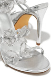 Stetnode Fantasy Butterfly Embellished Coil Heels - Silver