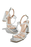 Stetnode Victoria Block Heels - Silver