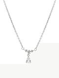 Stetnode Silver Rhinestone Drop Decor Necklace