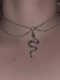 Stetnode Snake Pendant Double Layer Necklace