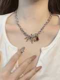 Stetnode Spider Drop Pendant Chain Necklace