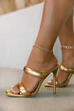 Stetnode Stassie Single Sole High Heel Mules - Gold