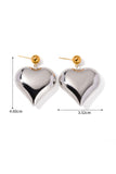 Stetnode Peach Heart Drop Earrings