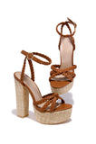 Stetnode  Platform Block High Heels - Tan