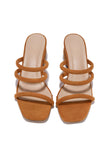 Stetnode Nora Block Mid Heel Mules - Tan