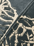 Stetnode Velvet Skeleton Graphic Zip Up Hoodie