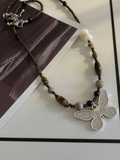 Stetnode Vintage Beads Stone Butterfly Necklace