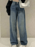 Stetnode Vintage Faded Wash Straight Leg Boyfriend Jeans