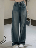 Stetnode Vintage Faded Wash Straight Leg Boyfriend Jeans