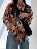 Stetnode Vintage Mixed Print Long Sleeve Blouse