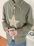 Stetnode Vintage Star Patch Baggy Zip Up Hoodie