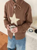 Stetnode Vintage Star Patch Baggy Zip Up Hoodie