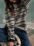 Stetnode Vintage Striped Crew Neck Pullover Sweater