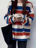 Stetnode Vintage Striped Pullover Sweatshirt