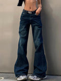 Stetnode Vintage Washed Distressed Flare Jeans