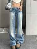 Stetnode Washed Distressed Low Waist Boyfriend Jeans