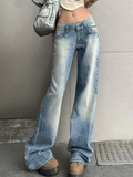 Stetnode Washed Distressed Low Waist Boyfriend Jeans