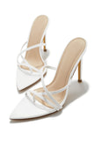 Stetnode Fine Art High Heel Mules - White