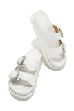 Stetnode Golden Beaches Embellished Slip On Sandals - White