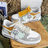 Stetnode back to school Yellow & Grey Flower Sneakers